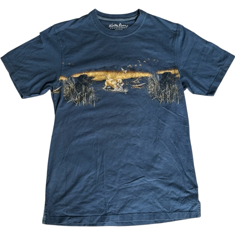 Navy Wildlife Scene Short Sleeve Tee